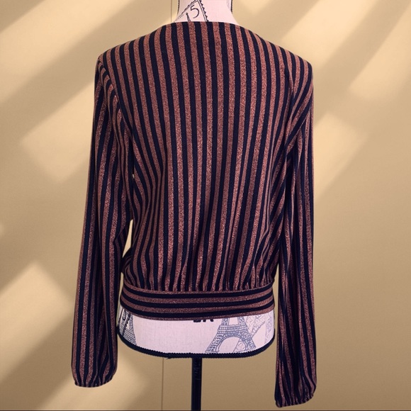 Gold stripe sparkle blouse MEDIUM - Picture 7 of 9